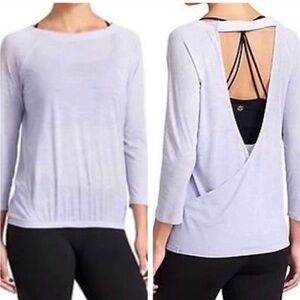 Athleta Long Sleeve Athletic Burnout Top in Purple Size Small